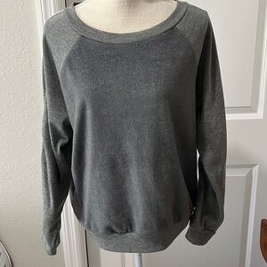 Isaac Mizrahi Charcoal /Grey Crew Neck Sweatshirt Multi Fabric SZ XL